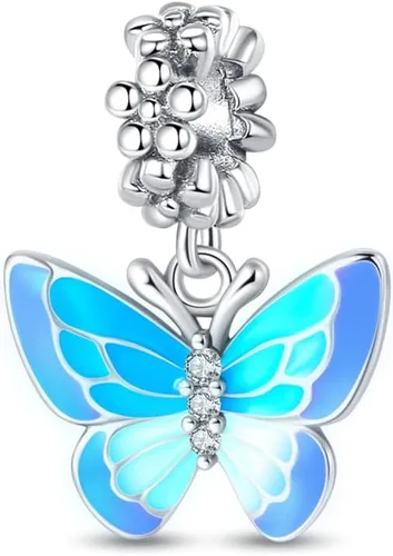 Miniatura 2 de LNQOBU Dijes de plata de ley 925, dijes colgantes de camaleón que cambian de color, que brillan en la oscuridad, se adaptan a pulseras de dijes