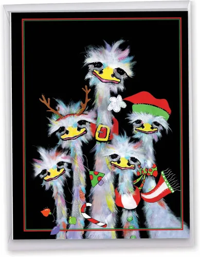 Miniatura 10 de The Best Card Company - Tarjeta de felicitación navideña jumbo divertida (8.5 x 11 pulgadas) - Tarjeta divertida de animales para niños, tarjeta