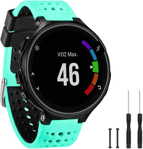 Miniatura 9 de GVangel - Correa compatible con reloj inteligente Garmin Forerunner 235, correa de silicona suave de repuesto para 220/230/235/620/630/735XT/235