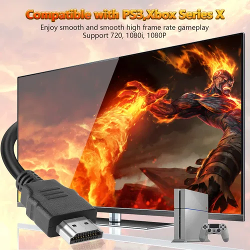 Miniatura 5 de Paquete de 10 cables HDMI de 3 pies, cable trenzado HDMI de alta velocidad de 18 Gbps, 1080p a 60 Hz, Dolby TrueHD, compatible con laptop, monitor