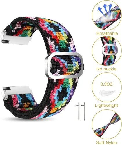 Miniatura 5 de Lamshaw Compatible con TOZO S7 Smart Watch, correa de repuesto ajustable de nailon elástico elástico compatible con TOZO S7, S6, S5, S3 Smart Watch