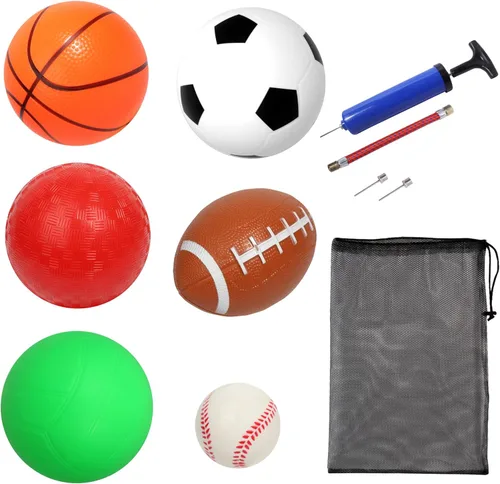Miniatura 25 de GSE Games & Sports Expert Pelotas inflables para parque infantil, kickball, pelota de Dodge con rebote, balonmano. Ideal para 4 juegos de pelota