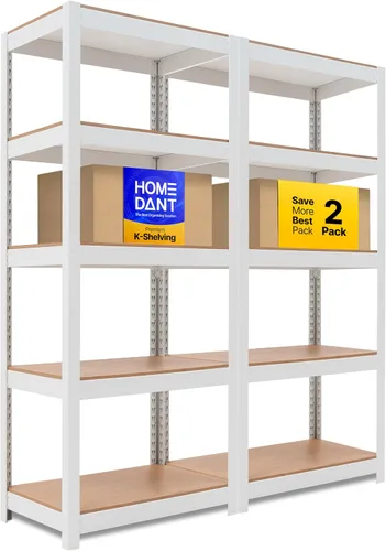 Miniatura 21 de HOMEDANT House - Estantería de metal resistente ajustable de 24.4 pulgadas de ancho y 5 niveles para garaje, estantes de almacenamiento de pie, Negro