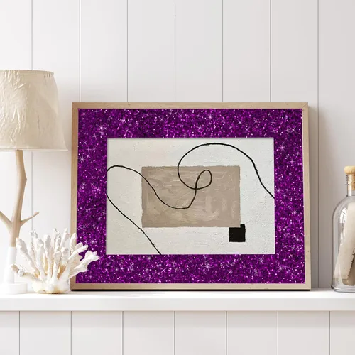 Miniatura 8 de CRE8TIVE Papel tapiz con purpurina gruesa de 8 x 80 pulgadas, para pegar y pelar, borde de papel tapiz morado texturizado extraíble, lentejuelas