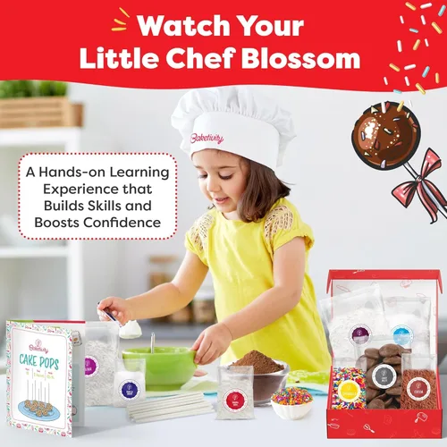 Miniatura 4 de Kit de Hornado de Pop Cakes DIY de Baketivity para Niños - Ingredientes Pre-medidos, Suministros de Decoración Deliciosas paletas de pastel