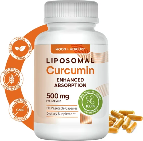 Miniatura 2 de Curcumina de cúrcuma liposomal 500mg - 60 cápsulas de suplementos de curcumina de cúrcuma