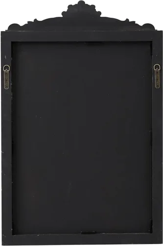 Miniatura 7 de Espejo vintage negro para tocador de 24 x 36 pulgadas, para colgar en la pared, espejos góticos de madera envejecida con detalles de cuentas, espejo