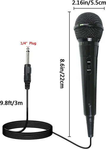 Miniatura 2 de E I F E R Micrófono dinámico con cable con enchufe de 0.256 in y cable de 9.8 ft para karaoke y rendimiento