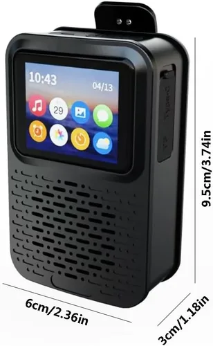 Miniatura 4 de Altavoz Bluetooth portátil con pantalla táctil LED, unidad de sonido de 1.575 in, pantalla multifunción, IPX5 impermeable, Bluetooth 5.4, altavoz