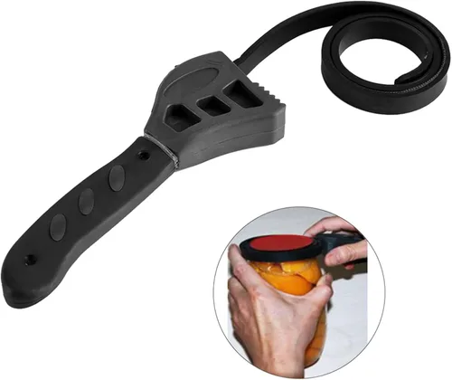 Miniatura 6 de Tyenaza Llave de correa, llave de filtro de aceite, correas ajustables de goma, abridor de tarros, llave de tubo para filtro de aceite, cabezales