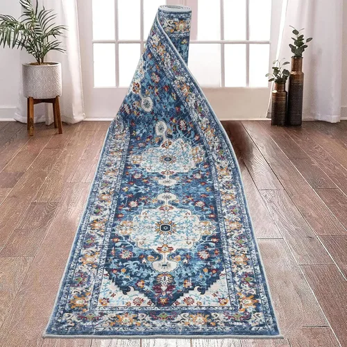 Miniatura 104 de U'Artlines Alfombra de Área Bohemia Lavable, 2x3 Pequeña Suave Antideslizante Vintage Felpudo para Puerta Frontal Interior Alfombra Verde