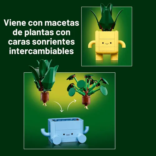 Miniatura 5 de LEGO Botanicals Happy Plants - Juguete de construcción para niños, niñas y niños mayores de 9 años, decoración de sala de juegos para escritorio