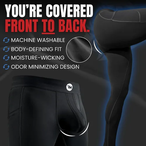 Miniatura 72 de Real Men ABCD Pouch - Pantalones de compresión para hombre, paquete de 1, 2 y 3, leggings para hombre, pantalones de yoga, medias, capa base