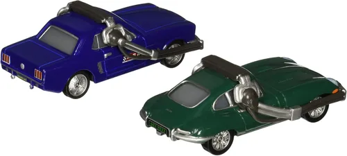 Miniatura 2 de Disney /Pixar Cars Brent Mustangburger con auriculares y Leland Turbo Carro de personajes fundido a presión (paquete de 2)