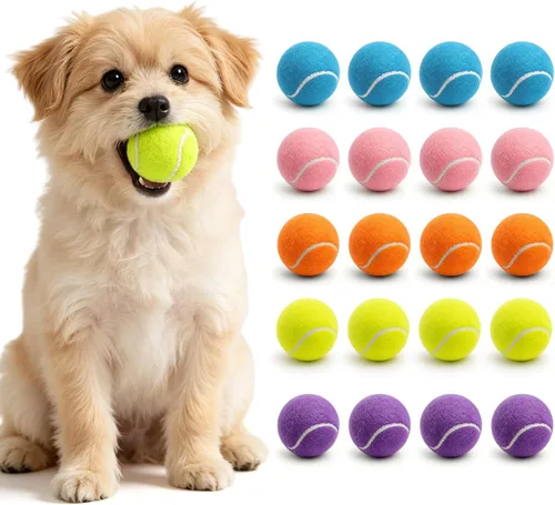 ZIYIZE Mini pelotas de tenis, paquete de 20 pelotas de tenis para perros de 2 pulgadas, pelota de juego para mascotas fácil de atrapar para lanzador