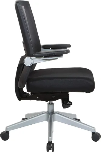 Miniatura 5 de Space Seating Serie 867 Silla de gerente ajustable con respaldo de malla transpirable, soporte lumbar y brazos abatibles acolchados, asiento de tela