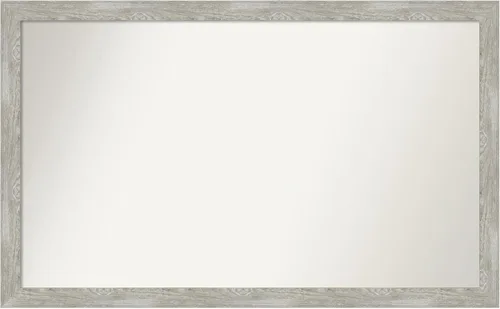 Miniatura 398 de Amanti Art Espejo de baño gris para sobre el fregadero, 31 x 48 pulgadas, espejo de tocador rectangular estrecho de color gris, marco de madera