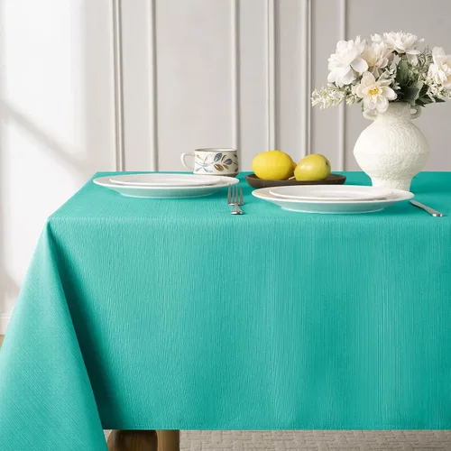 Miniatura 9 de Softalker Mantel rectangular de jacquard - Fundas de mesa de damasco geométrico, impermeables, resistentes a las manchas, lavables, de poliéster