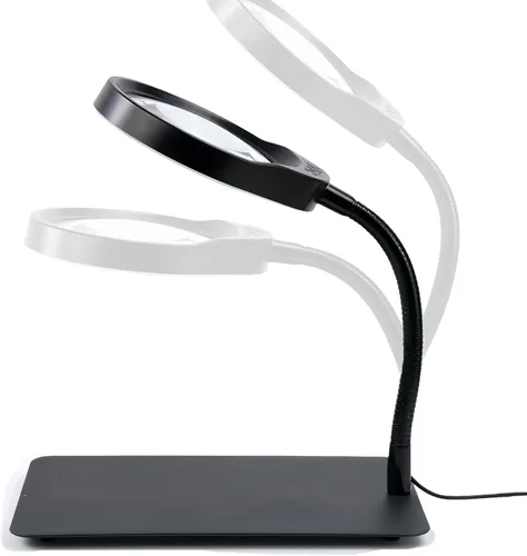 Miniatura 4 de Lupa 10X con luz y soporte, luz flexible regulable para manualidades, lupa iluminada con luces LED, manos libres para trabajo cercano, manualidades