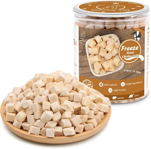 Miniatura 9 de Dancing Tail Golosinas Crudas Liofilizadas para Gatos y Perros, Ingredientes Limitados Saludables Cubos de Pollo Control de Peso Golosinas
