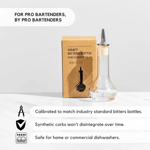 Miniatura 5 de A Bar Above Botella de amargo, diseño clásico, botellas de vidrio pequeñas, para añadir amargos para cócteles, con boquilla de acero inoxidable