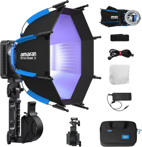Aputure Amaran Ray 60C LED luz de video portátil, CCT 1,800K-20,000K luz de fotografía con bolsa portátil Softbox (60W)