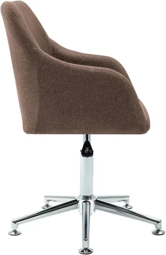 Miniatura 5 de Dining Chairs Set of 2, Brown Fabric Swivel, Adjustable Height, 360-Degree Rotation, Comfortable Seating for Kitchen & Dining Room