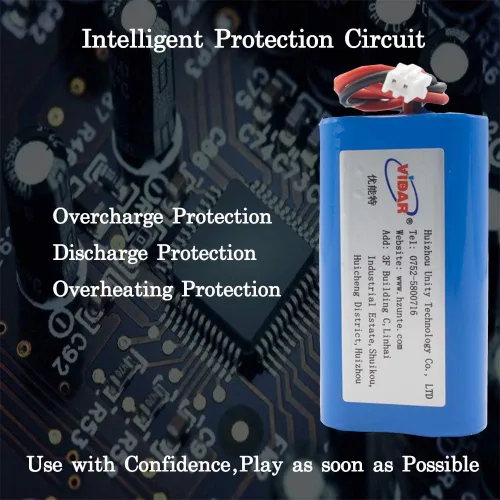 Miniatura 8 de VIDAR Batería recargable de iones de litio 7.4V 2600mAh Batería de iones de litio de alta capacidad con JST PH2.54/2P Plug-in (personalizable)