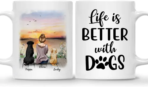 Miniatura 8 de Gossby Taza personalizada – Taza personalizada para perro, taza para mamá, taza para amantes de los perros, taza para mascotas, taza de café