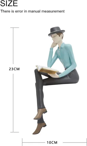 Miniatura 4 de HAUCOZE Estatua de hombre, escultura artística de lectura, decoración moderna del hogar, regalo para sala de estar, dormitorio, oficina, poliresina
