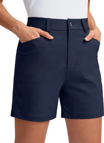 Miniatura 11 de G Gradual Pantalones cortos de golf de 5 pulgadas para mujer, elásticos, ligeros, para senderismo, con bolsillos, pantalones cortos casuales