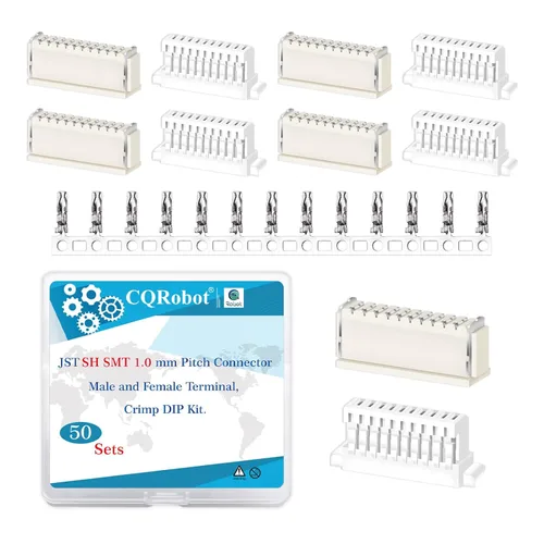 Miniatura 12 de CQRobot JST EL 4.5 mm de paso 2 pines conector electrónico IC macho, enchufes hembra carcasa y kit de terminales de crimpado en T macho/hembra. 50