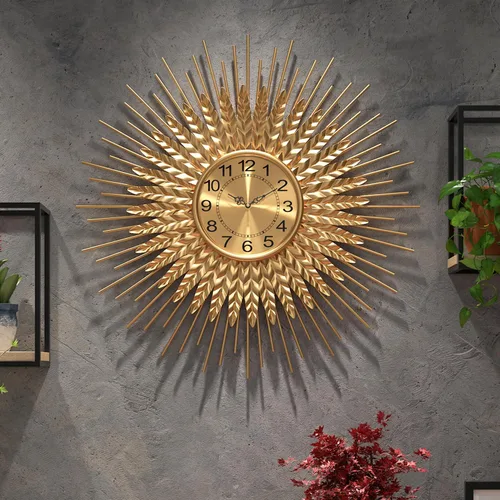 Miniatura 7 de Reloj de pared grande moderno decorativo de metal, relojes de pared de estilo de mediados de siglo, reloj grande dorado silencioso sin tictac, arte