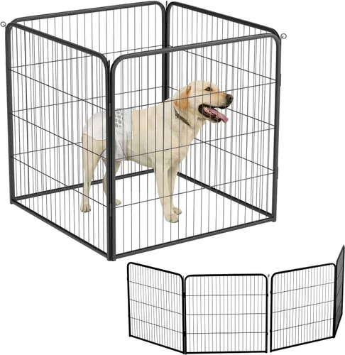 Miniatura 31 de BestPet Extensión de corral para perros 32 pulgadas, 2 paneles Corral resistente para mascotas con ejercicio de metal Paneles de cerca