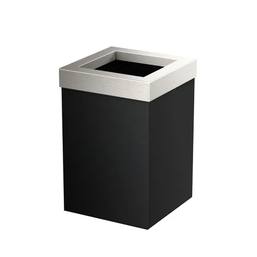 Miniatura 11 de Gatco Papelera Moderna Cuadrada, Combo Negro Mate y Latón Cepillado - Papelera de Acero Inoxidable con Tapa Extraíble, Resistente a Fugas, Capacidad