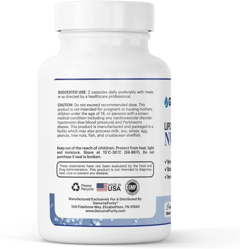 Miniatura 8 de Suplemento liposomal NMN + NR - 60 cápsulas veganas para apoyar la salud celular, la energía y los niveles de NAD+ - Fabricado en Estados Unidos