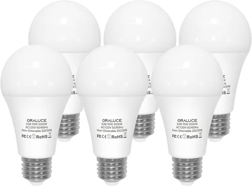 ORALUCE Bombillas LED de 100 vatios, equivalente a 120 vatios, 15 W, 1600 lúmenes, 3000 K, bombillas LED blancas suaves, base media E26, no Blanco
