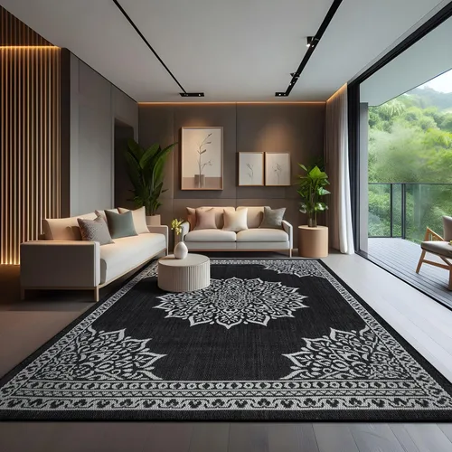Miniatura 32 de CAMILSON Alfombra para exteriores, alfombras modernas para patios interiores y exteriores, tapetes de cocina y pasillo, alfombra lavable para porche
