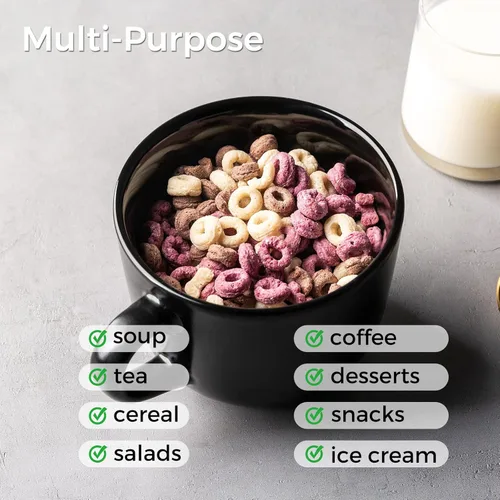 Miniatura 4 de AmorArc Tazas de sopa de 24 onzas con asas, tazas de cerámica jumbo con asas para café, cereales, capuchino, aptos para microondas y lavavajillas