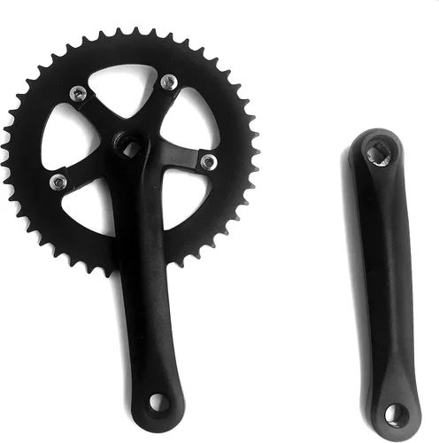 Juego de bielas de una sola velocidad 44T 6.693 in bielas 110 BCD para bicicleta de carretera de montaña bicicleta de engranaje fijo (cónico