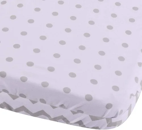 Miniatura 2 de Sábanas impermeables para moisés, paquete de 2 para bebé, niño o niña, (cheurón gris y lunares grises)