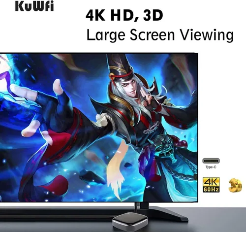 Miniatura 6 de KuWFi Tipo-C Captura HDMI Dongle 4K 1080P 60fps HD Videojuego de captura de tarjeta convertidor, grabador Plug and Play
