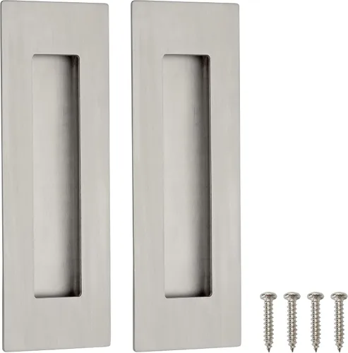 Miniatura 12 de Malimali Tiradores Empotrados al Ras para Dedos - Herrajes de Tirador de Puerta Rectangular de Acero Inoxidable Negro Mate de 6 Pulgadas