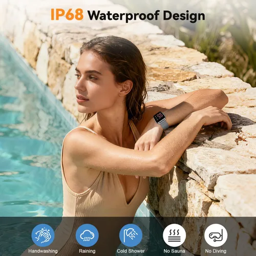 Miniatura 5 de Reloj inteligente para hombres y mujeres, rastreador de ejercicio: haz respuesta llamada, relojes digitales para hombre, impermeable, podómetro