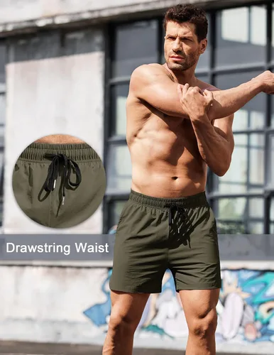 Miniatura 5 de COOFANDY Pantalones cortos deportivos para correr para hombre de 5 pulgadas, paquete de 2 pantalones cortos de entrenamiento para gimnasio