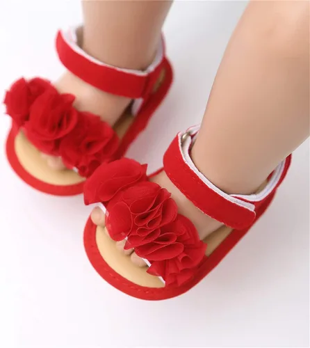 Miniatura 2 de COSANKIM Sandalias de verano para bebés y niñas con suela suave de flores, zapatos de vestir para cuna, recién nacidos, para recién nacidos