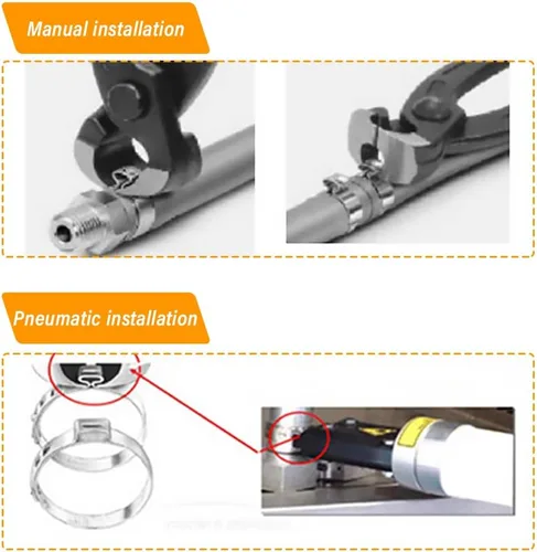 Miniatura 7 de Kit de 10 abrazaderas de arranque CV, herramienta de abrazadera de arranque de eje CV de acero inoxidable, herramienta de bandas de arranque CV