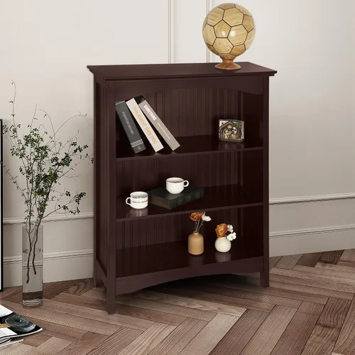 Miniatura 2 de eHemco Estantería de 3 niveles con 2 soportes arqueados, 40 pulgadas, cereza