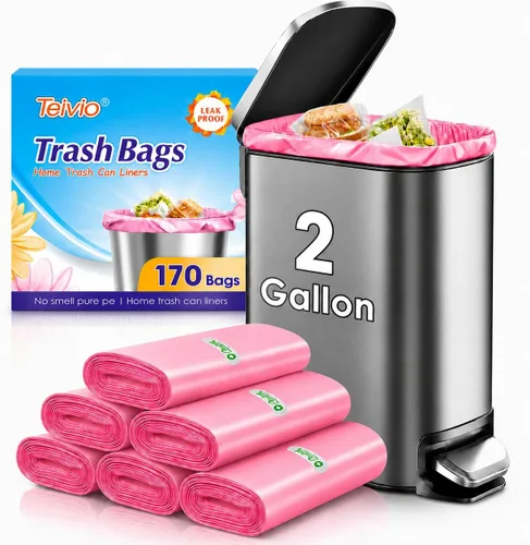 Miniatura 33 de Bolsas de basura fuertes de 1.2 galones, 220 unidades, bolsas de basura para baño, bolsas de plástico pequeñas para la oficina en casa, cocina, se
