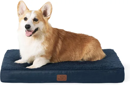 Miniatura 25 de Bedsure Camas para Perros Tamaño Grande - Cómodas Camas Planas para Mascotas con Funda Lavable Extraíble, Alfombrilla de Espuma Ortopédica